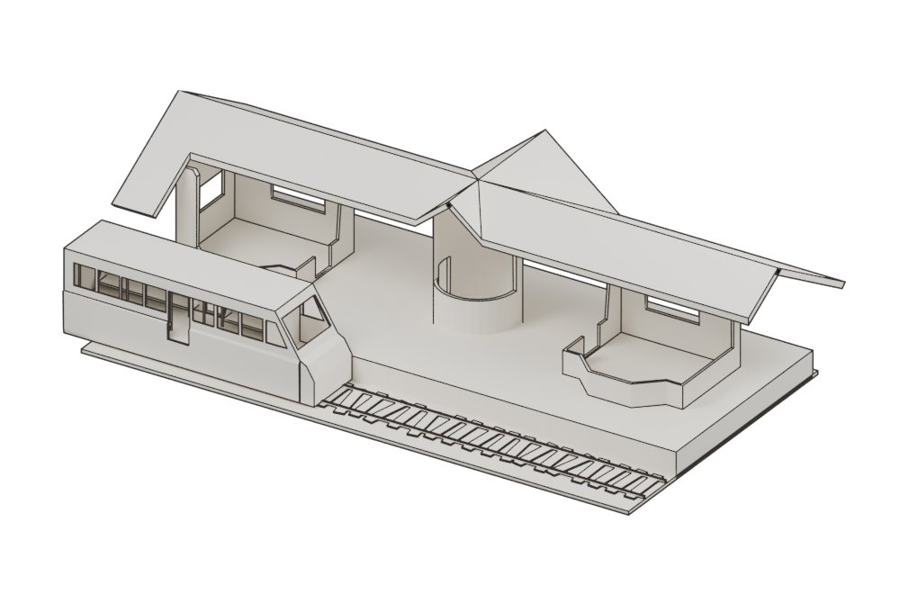Lineart renderizado a partir do mesmo modelo 3D e enquadramento